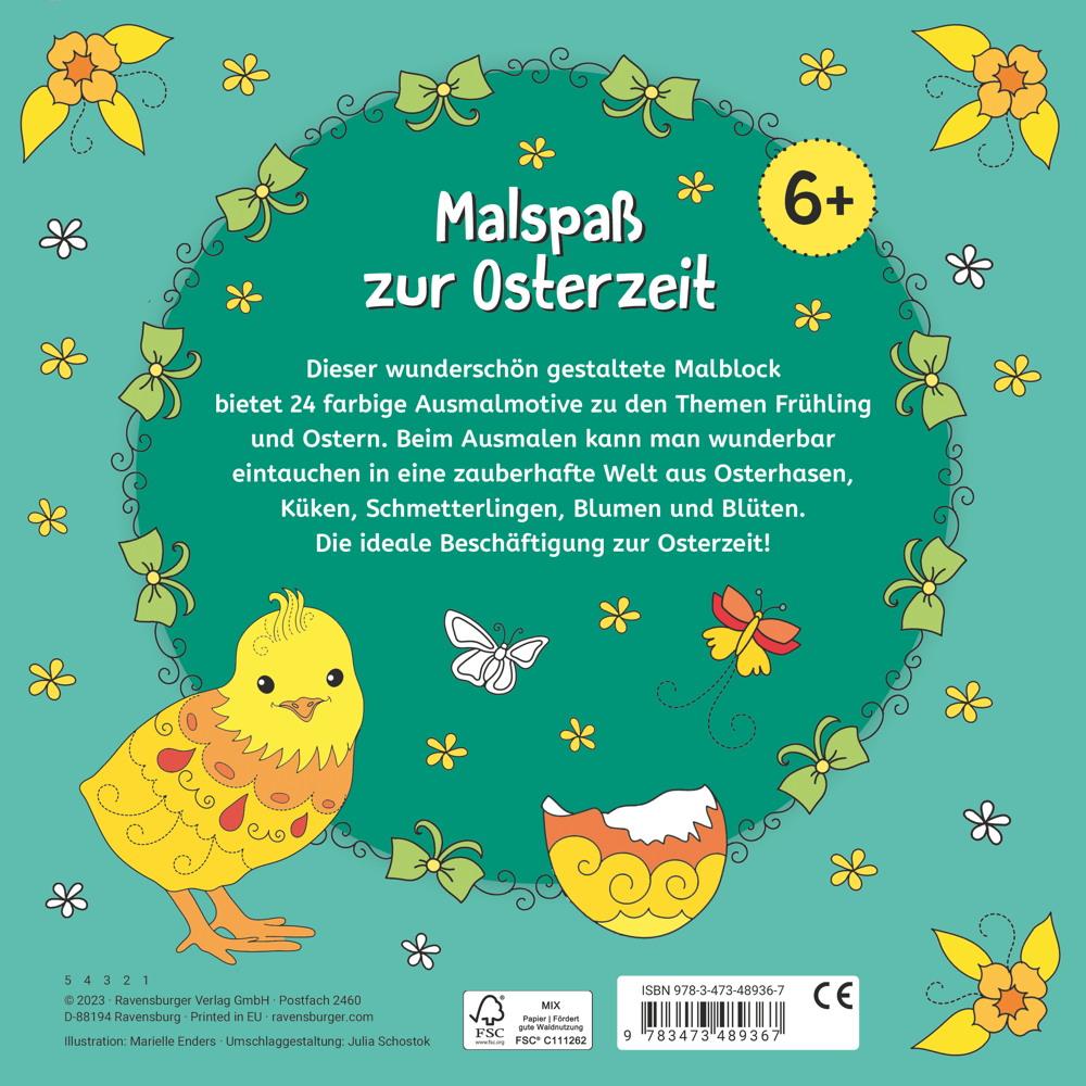 Ravensburger Buch Kreativität Mein Malblock Frohe Ostern 48936