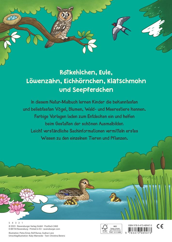 Ravensburger Buch Kreativität Mein großes Natur-Malbuch 48947