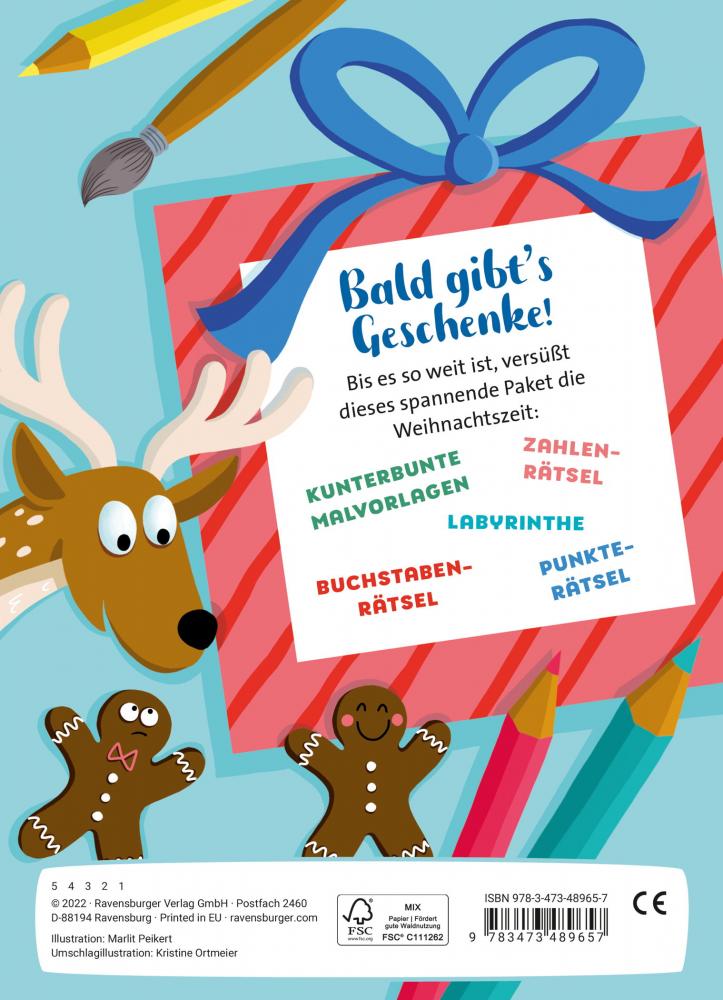 Ravensburger Buch Quiz und Rätsel Mein superdicker Weihnachtsblock 48965