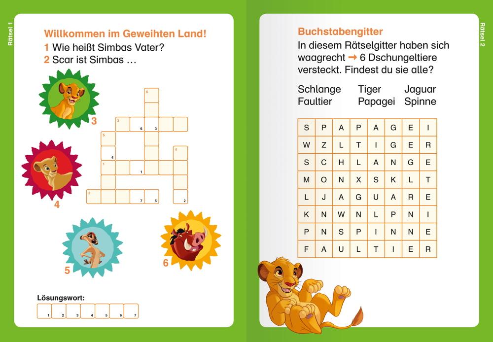 Ravensburger Buch Activity Disney Der König der Löwen Kreuzworträtsel zum Lesenlernen 49179