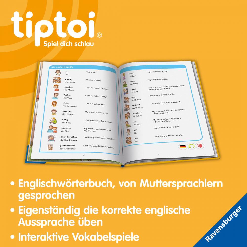 Ravensburger Buch tiptoi Lern mit mir Grundschulwörterbuch Englisch 49285