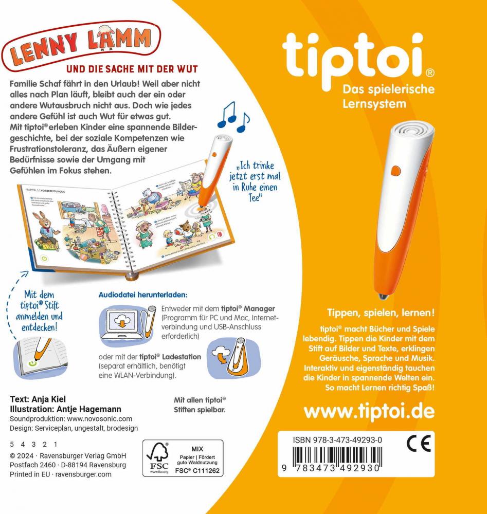 Ravensburger Buch tiptoi Lenny Lamm und die Sache mit der Wut 49293