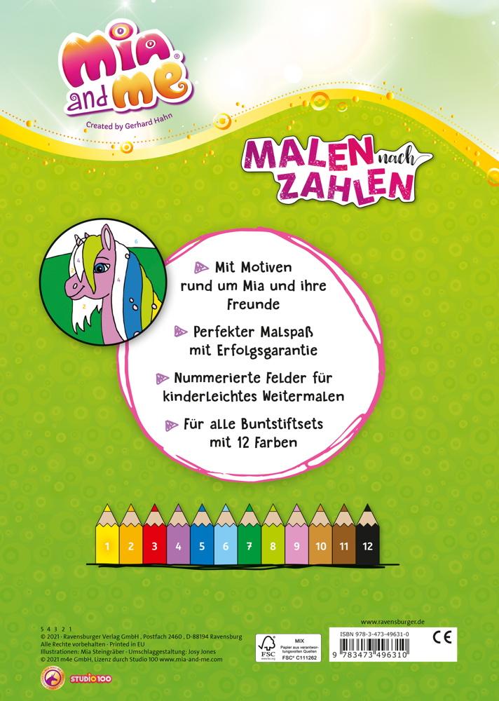 Ravensburger Buch Activity Mia and me Malen nach Zahlen ab 5 49631