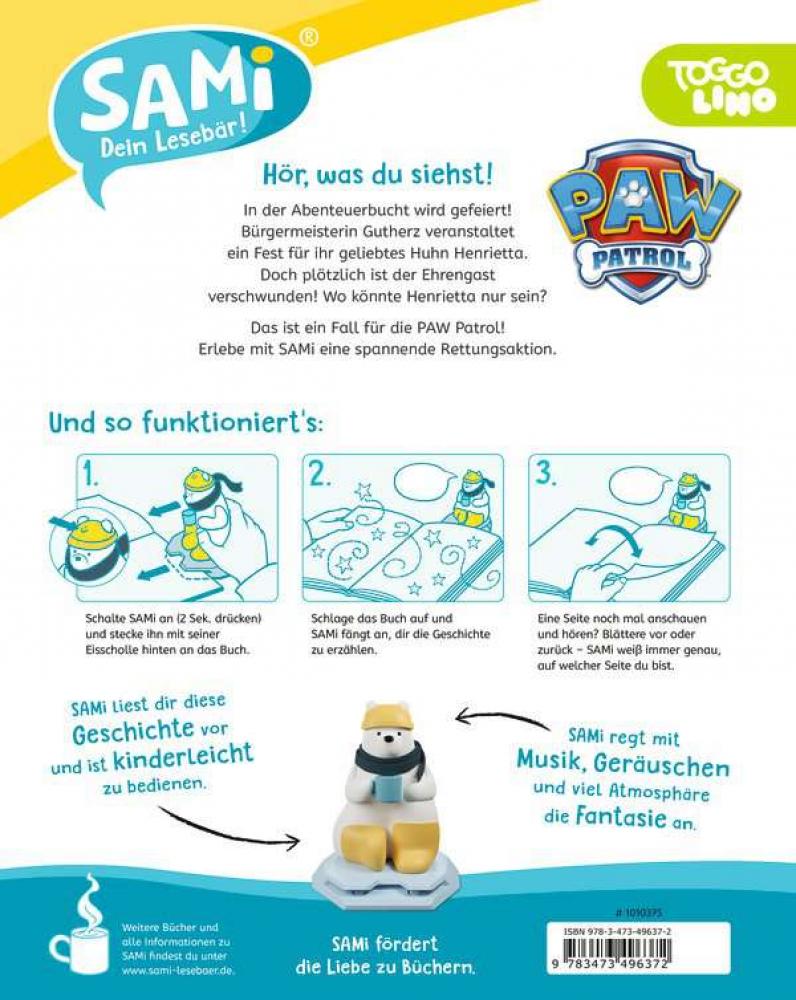 Ravensburger Buch SAMI Dein Lesebär ! Paw Patrol Party in der Abenteuerbucht 49637