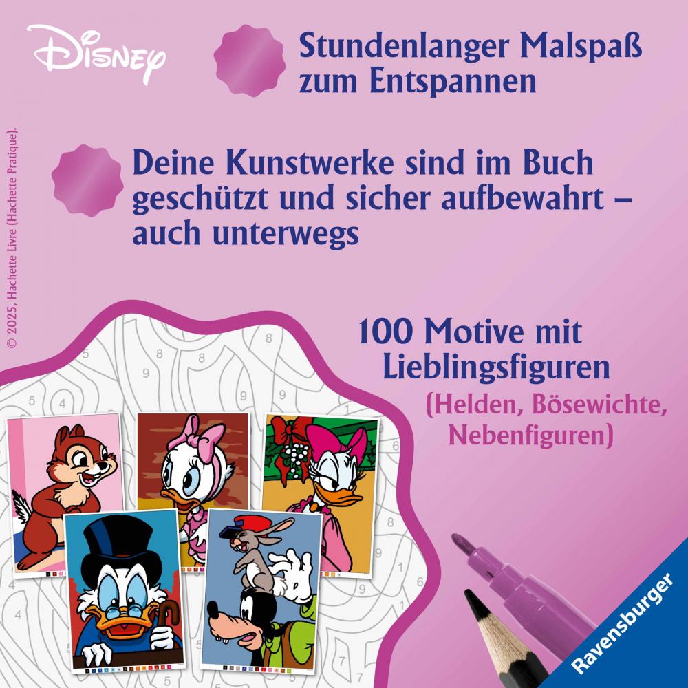 Ravensburger Buch Kreativität Disney Malen nach Zahlen Micky, Donald & Co. 49834