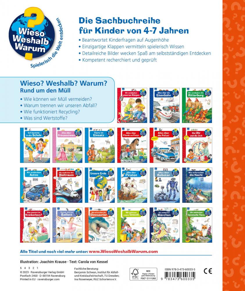 Ravensburger Buch Wieso? Weshalb? Warum? Band 74 Rund um den Müll 60033