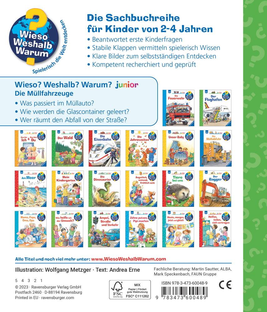 Ravensburger Buch Wieso? Weshalb? Warum? junior Band 74 Die Müllfahrzeuge 60048