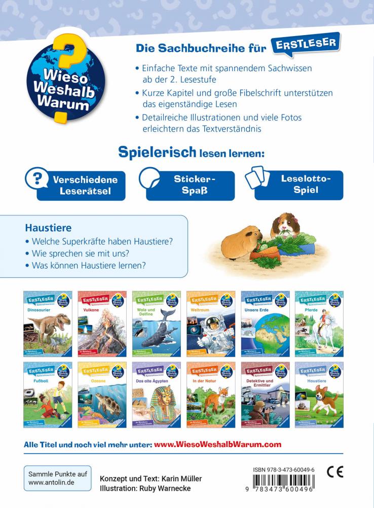 Ravensburger Buch Wieso? Weshalb? Warum? Erstleser Band 12 Haustiere 60049