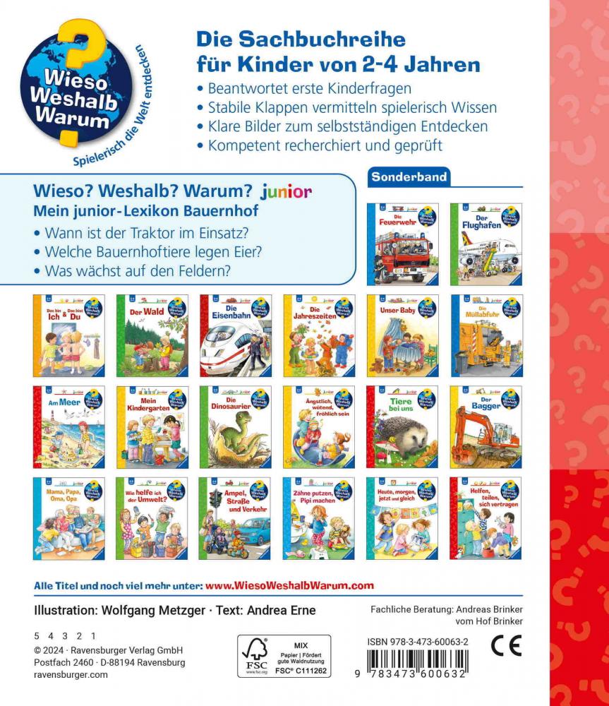 Ravensburger Buch Wieso? Weshalb? Warum? Kindersachbuch Mein junior-Lexikon Bauernhof 60063