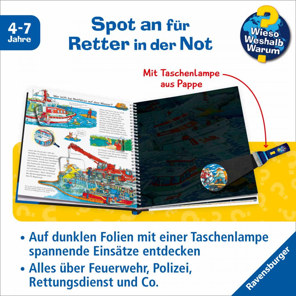 Ravensburger Buch Wieso? Weshalb? Warum? Kindersachbuch Leuchte und entdecke Einsatzkräfte 60078