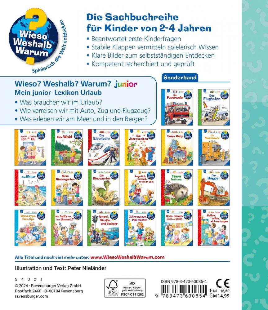 Ravensburger Buch Wieso? Weshalb? Warum? Kindersachbuch Mein junior-Lexikon Urlaub 60085