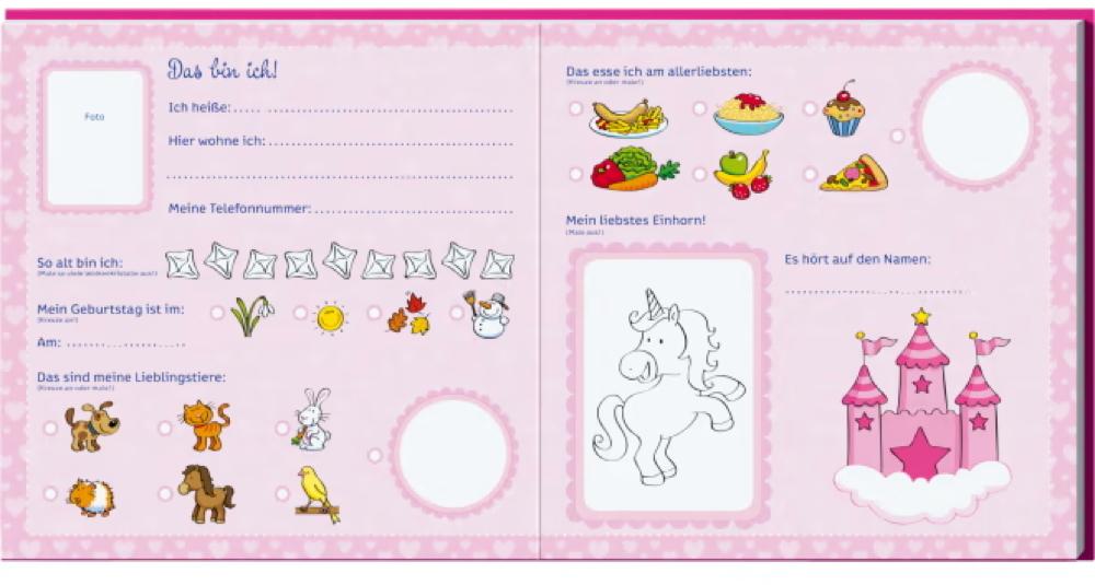 HABA Buch Mein Kindergarten Freundebuch Einhorn Glitzerglück 1300754001