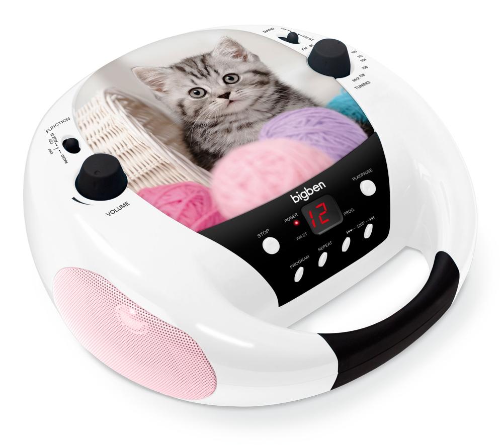 Bigben tragbarer CD Player CD52 Cats III Katzen mit FM Radio AUX-IN AU358735