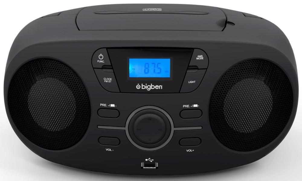 Bigben tragbarer CD Player CD61 schwarz USB MP3 FM Radio AUX-IN AU363166