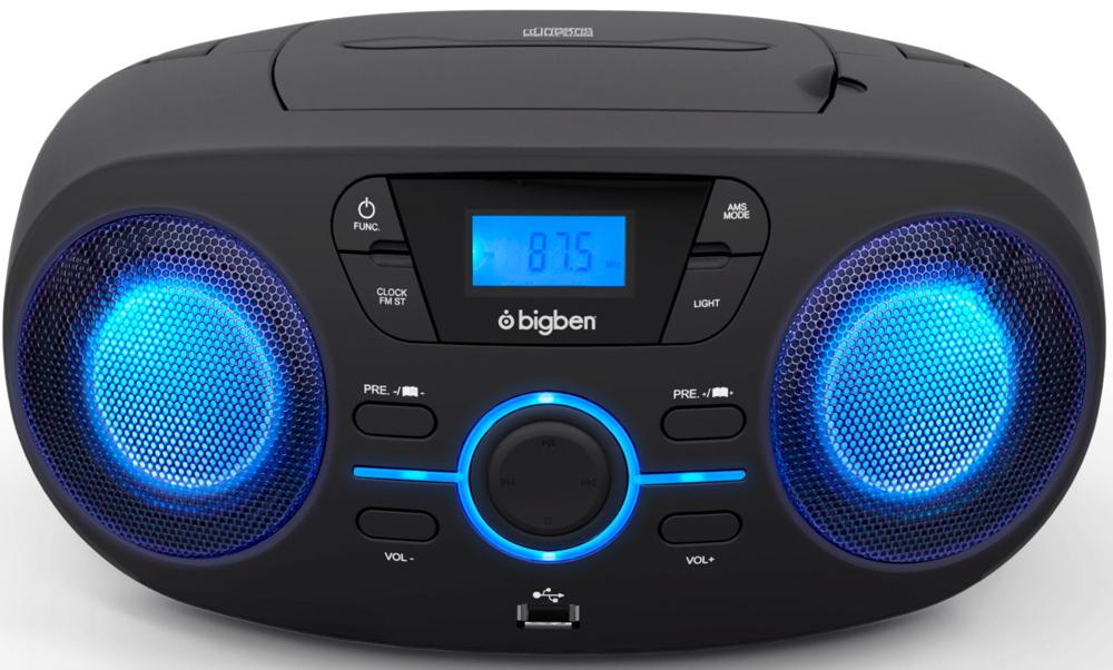 Bigben tragbarer CD Player CD61 schwarz USB MP3 FM Radio AUX-IN AU363166