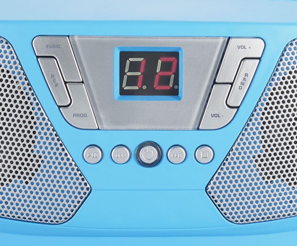 Bigben tragbarer CD Player CD60 Kids blau FM Radio AUX-IN 400 Sticker AU364446