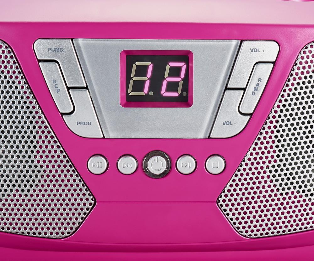 Bigben tragbarer CD Player CD60 Kids pink FM Radio AUX-IN 400 Sticker AU364460