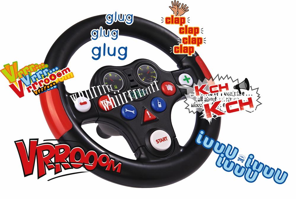 BIG Outdoor Spielzeug Lenkrad Bobby Car Racing Sound Wheel schwarz 800056487