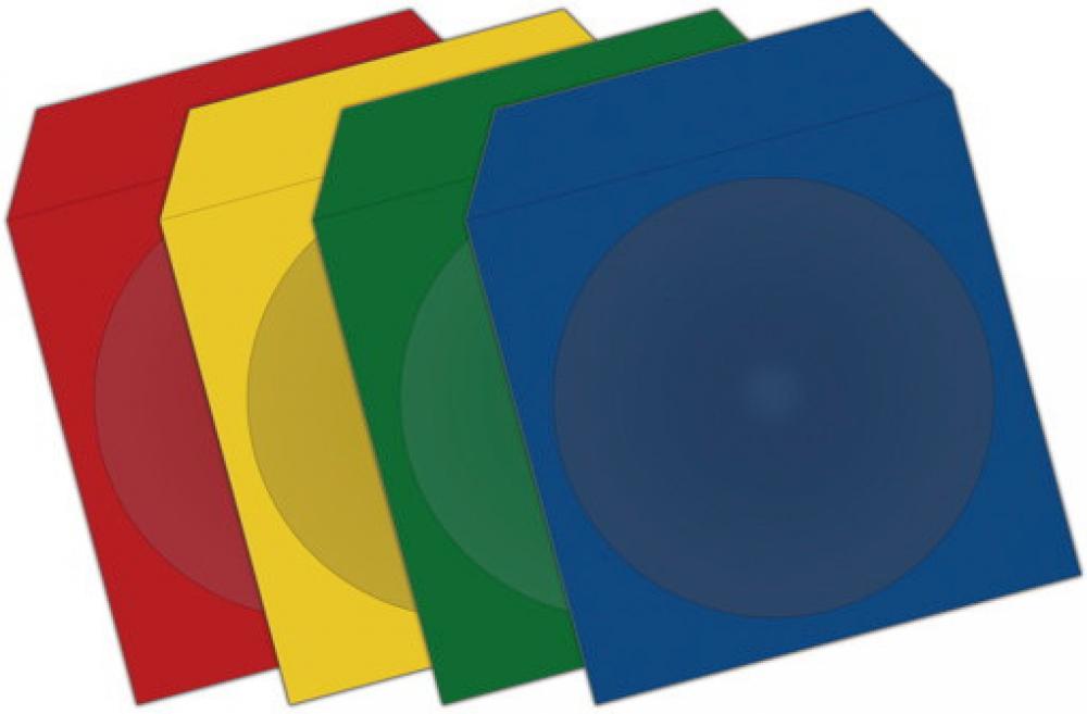 1000 Mediarange Papiertaschen mit Fenster für je 1 BD / CD / DVD farbig