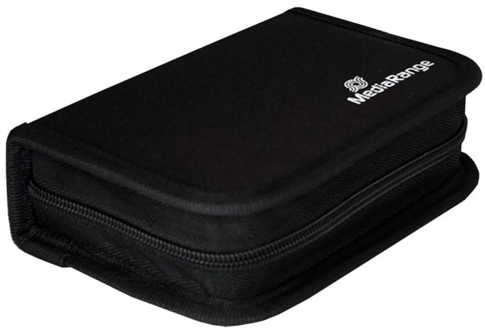 Mediarange Tasche für 6 USB Sticks und 3 SD Speicherkarten in schwarz