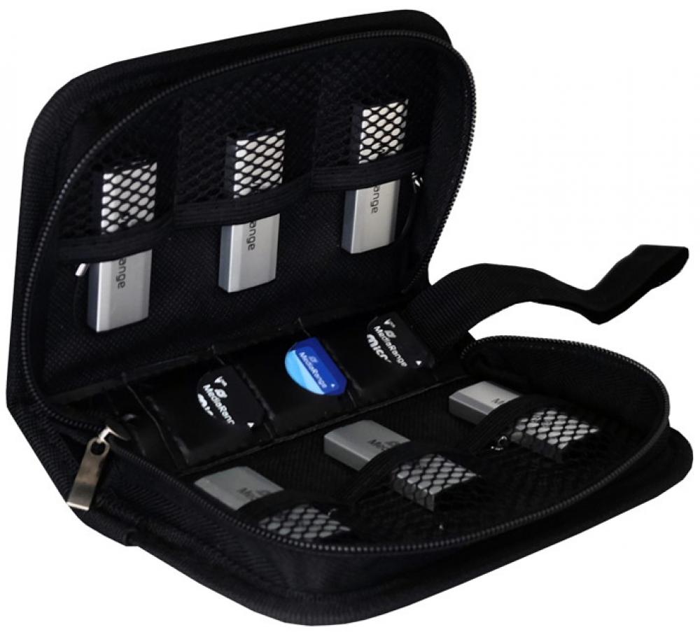 10 Mediarange Taschen für 6 USB Sticks und 3 SD Speicherkarten in schwarz