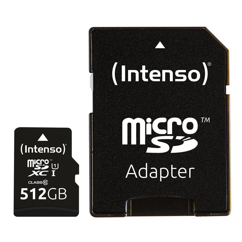 Intenso Micro SDXC Karte 512GB Speicherkarte UHS-I Premium 90MB/s Class 10