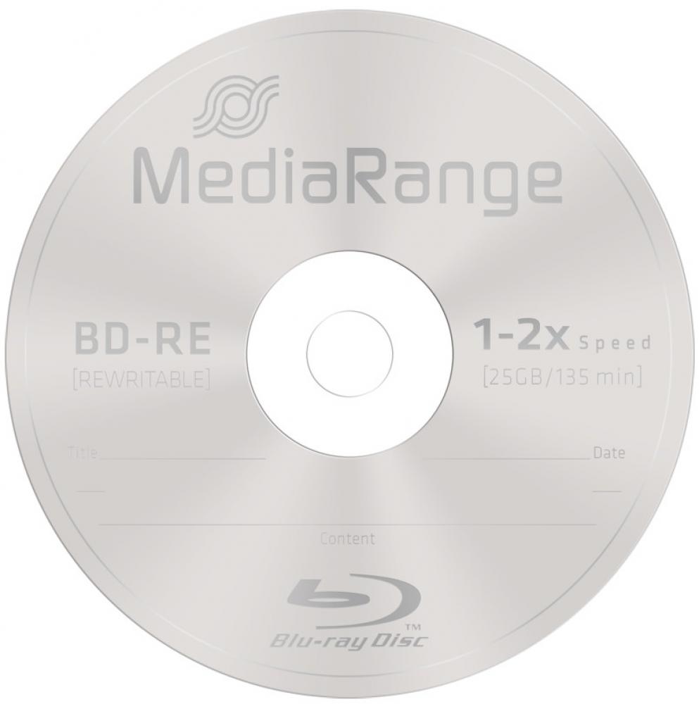10 Mediarange Rohlinge Blu-ray BD-RE 25GB 2x Spindel