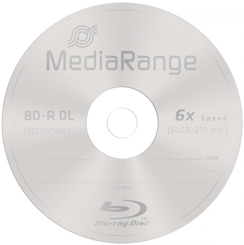 10 Mediarange Rohlinge Blu-ray BD-R Dual Layer 50GB 6x Spindel