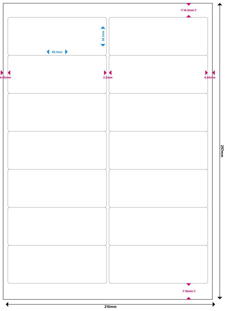 700 Mediarange Etiketten Label selbstklebend 99,1 x 38,1 mm auf 50 A4 Bogen