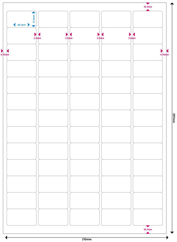 32500 Mediarange Etiketten Label selbstklebend 38,1 x 21,2 mm auf 500 A4 Bogen