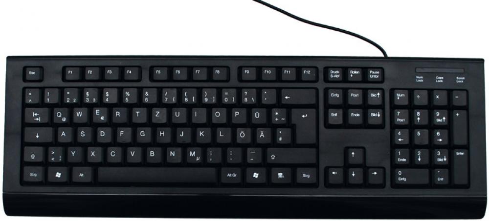 Mediarange Tastatur mit Kabel Keyboard QWERTZ kabelgebunden schwarz MROS101