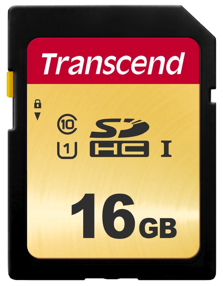 Transcend SDHC Karte 16GB Speicherkarte 500S UHS-I U1 Class 10