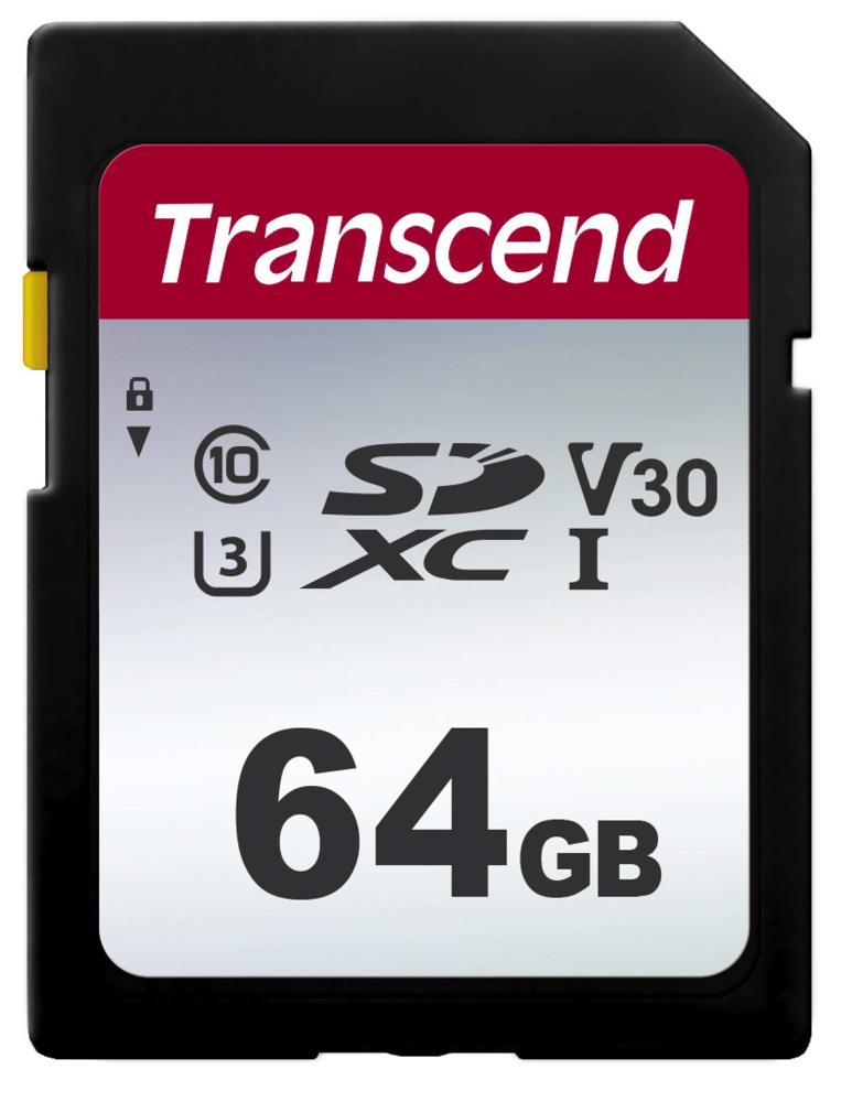 Transcend SDXC Karte 64GB Speicherkarte 300S UHS-I U1 V10 Class 10