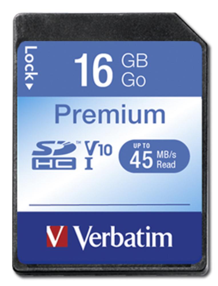Verbatim SDHC Karte 16GB Speicherkarte Premium UHS-I Class 10