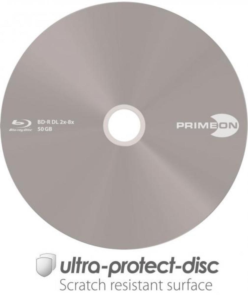 50 Primeon Rohlinge Blu-ray BD-R Dual Layer ultra protect disc 50GB 8x Spindel