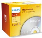 10 Philips Rohlinge CD-R 80Min 700MB 52x Jewelcase