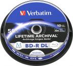 10 Verbatim Rohlinge M-Disc Blu-ray BD-R Dual Layer full printable 50GB 6x Spindel