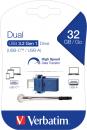 Verbatim USB Stick 32GB Speicherstick Store 'n' Go Dual Drive blau Typ C USB 3.2