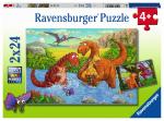 2 x 24 Teile Ravensburger Kinder Puzzle Spielende Dinos 05030