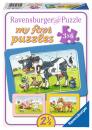 3 x 6 Teile Ravensburger Kinder Rahmen Puzzle my first puzzles Gute Tierfreunde 06571