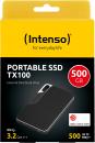 Intenso SSD externe Festplatte TX100 1,8 Zoll 500GB Typ C USB 3.2 500 MB/s schwarz