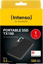 Intenso SSD externe Festplatte TX100 1,8 Zoll 1TB Typ C USB 3.2 500 MB/s schwarz