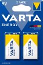 2 Varta 4122 Energy 9V Block Alkaline Batterien im 2er Blister