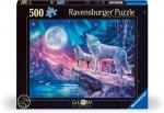 500 Teile Ravensburger Puzzle Glow in the dark Wolf im Nordlicht 12000476