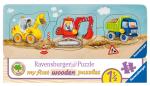 3 Teile Ravensburger Kinder Holz Puzzle my first wooden Die kleine Baustelle 03066