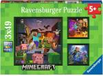 3 x 49 Teile Ravensburger Kinder Puzzle Minecraft Biomes 05621