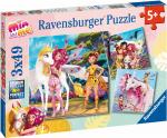 3 x 49 Teile Ravensburger Kinder Puzzle Im Land der Elfen und Einhörner 05701
