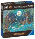 500 Teile Ravensburger Puzzle Wooden Holz Fantasy Forest 17516