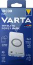 Varta Powerbank mobile Ladestation wireless 10000 mAh Typ A / Typ C USB OUT weiß
