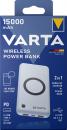 Varta Powerbank mobile Ladestation wireless 15000 mAh Typ A / Typ C USB OUT weiß